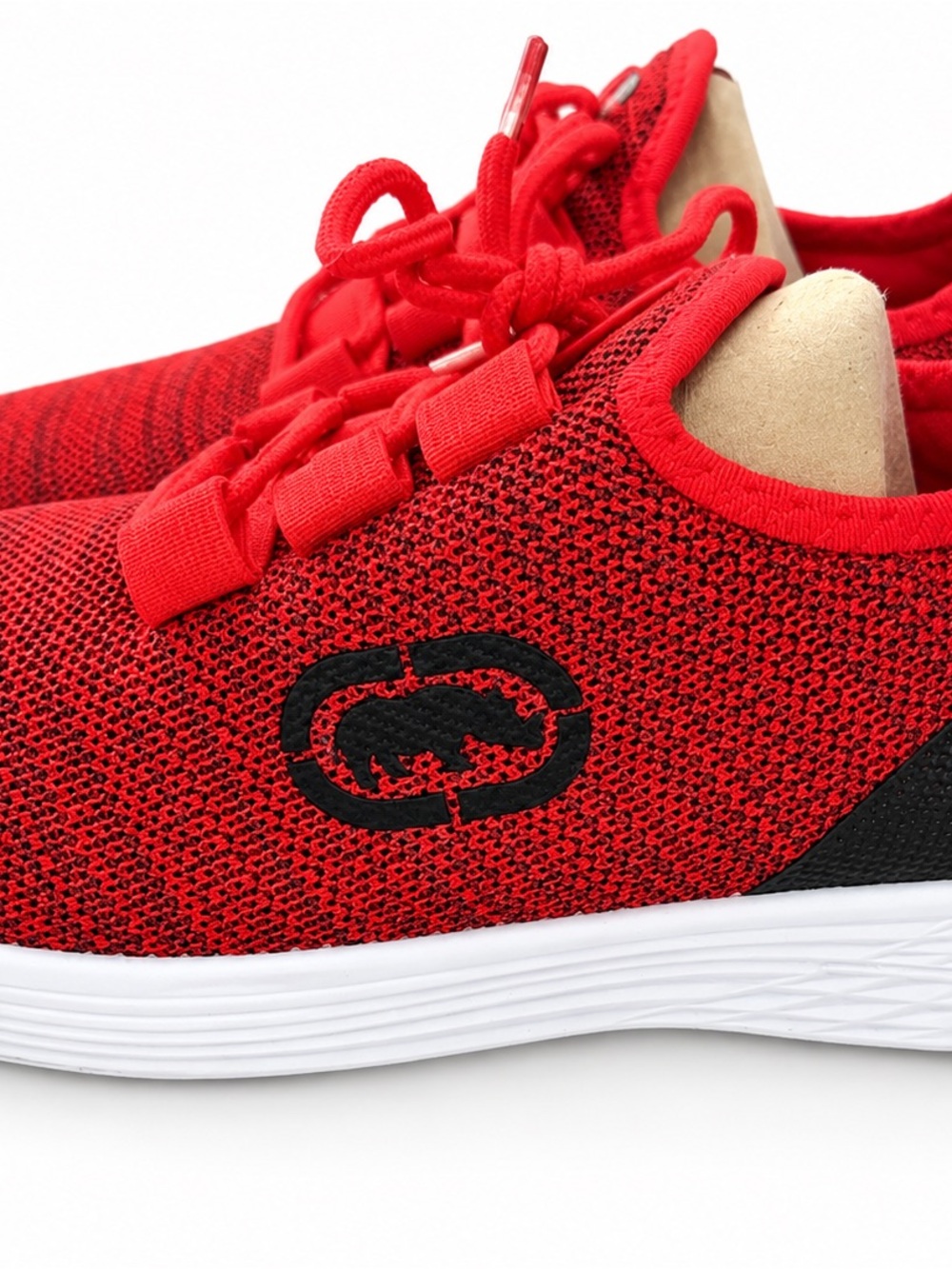 Ecko Unlimited Red Knit Kids Sneakers with Black Logo